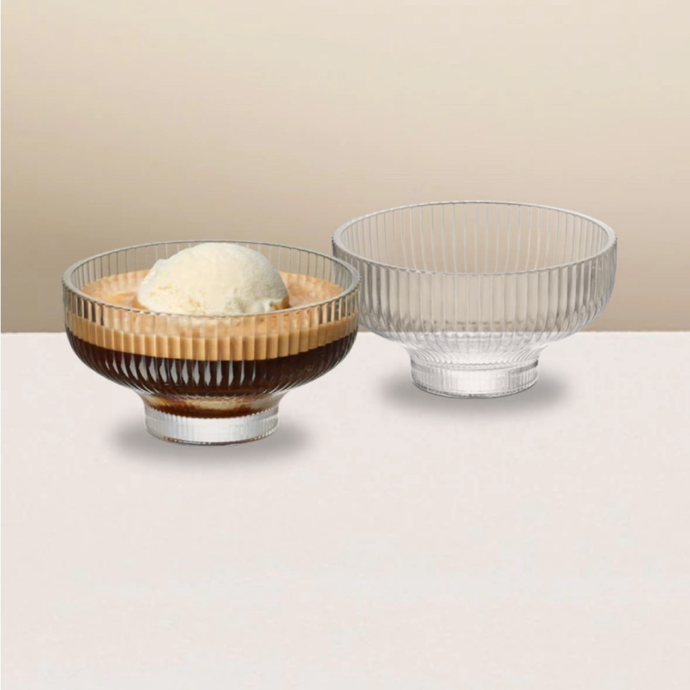 NESPRESSO BARISTA COLLECTION Affogato Glass Dessert Bowls (x2)